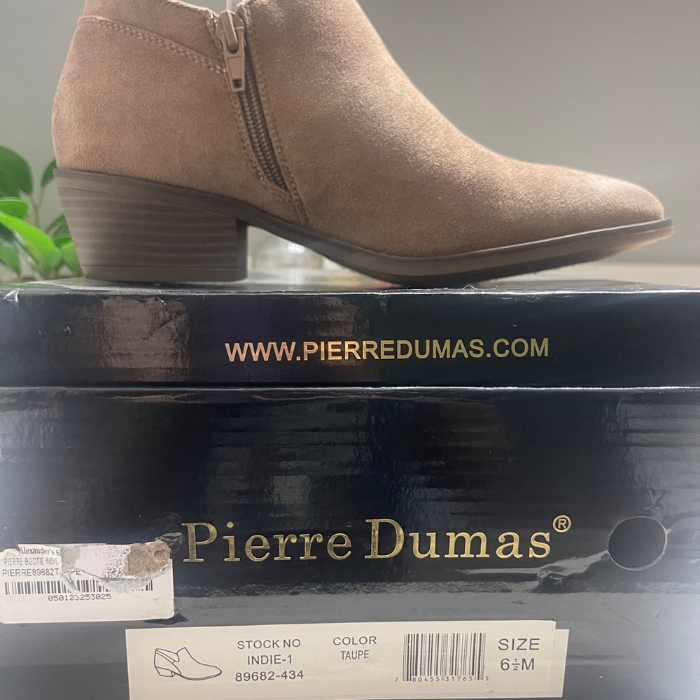 Pierre Dumas Women's Taupe Suede Ankle Booties